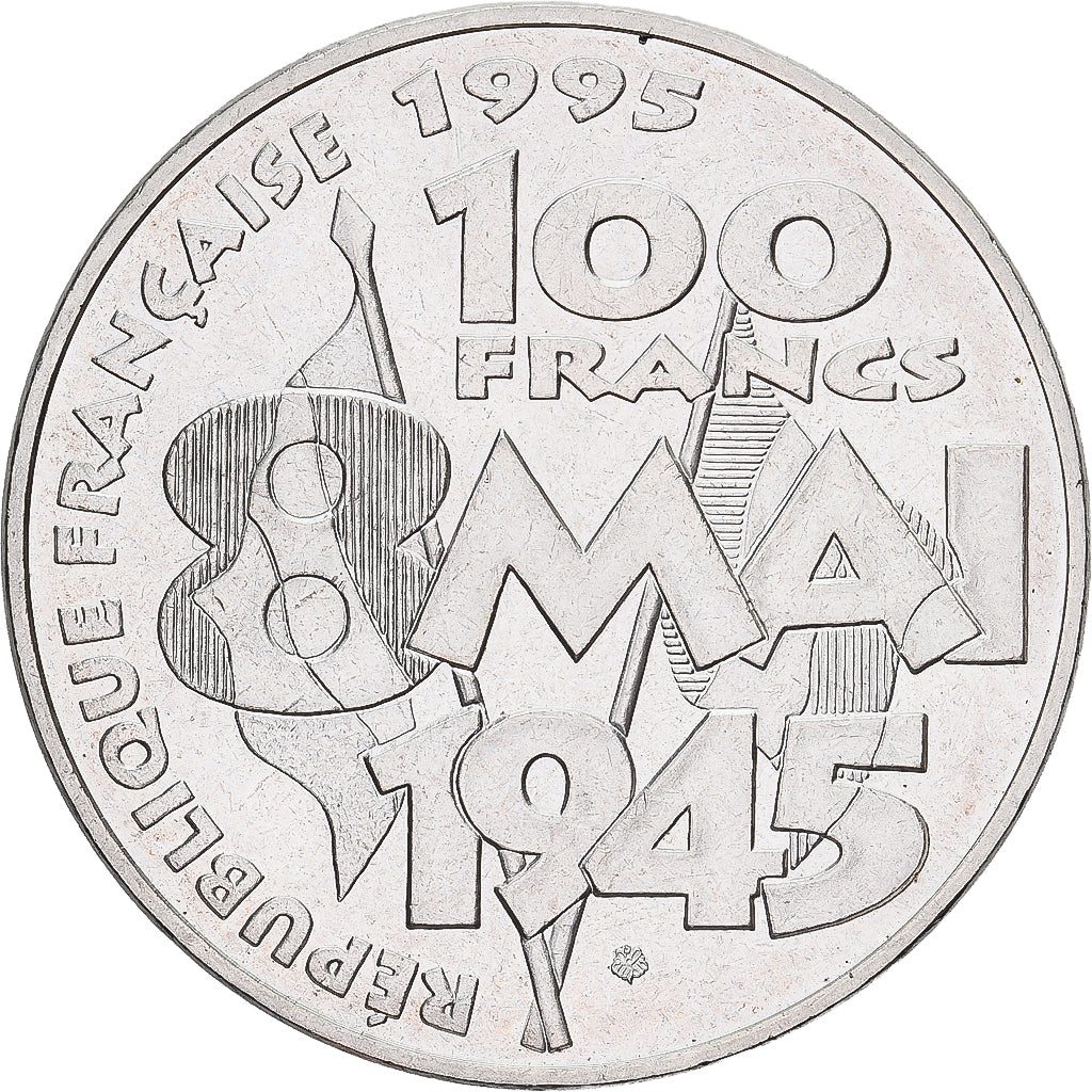 France, 100 Francs, 8 mai 1945, 1995, Paris, Silver, AU(50-53), Gadoury:952