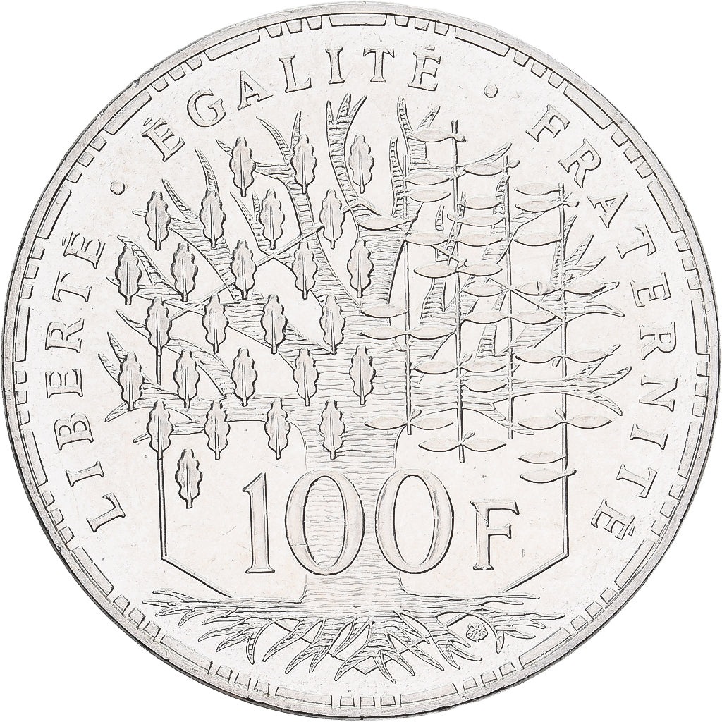France, 100 Francs, Panthéon, 1996, MDP, Silver, MS(63), Gadoury:898