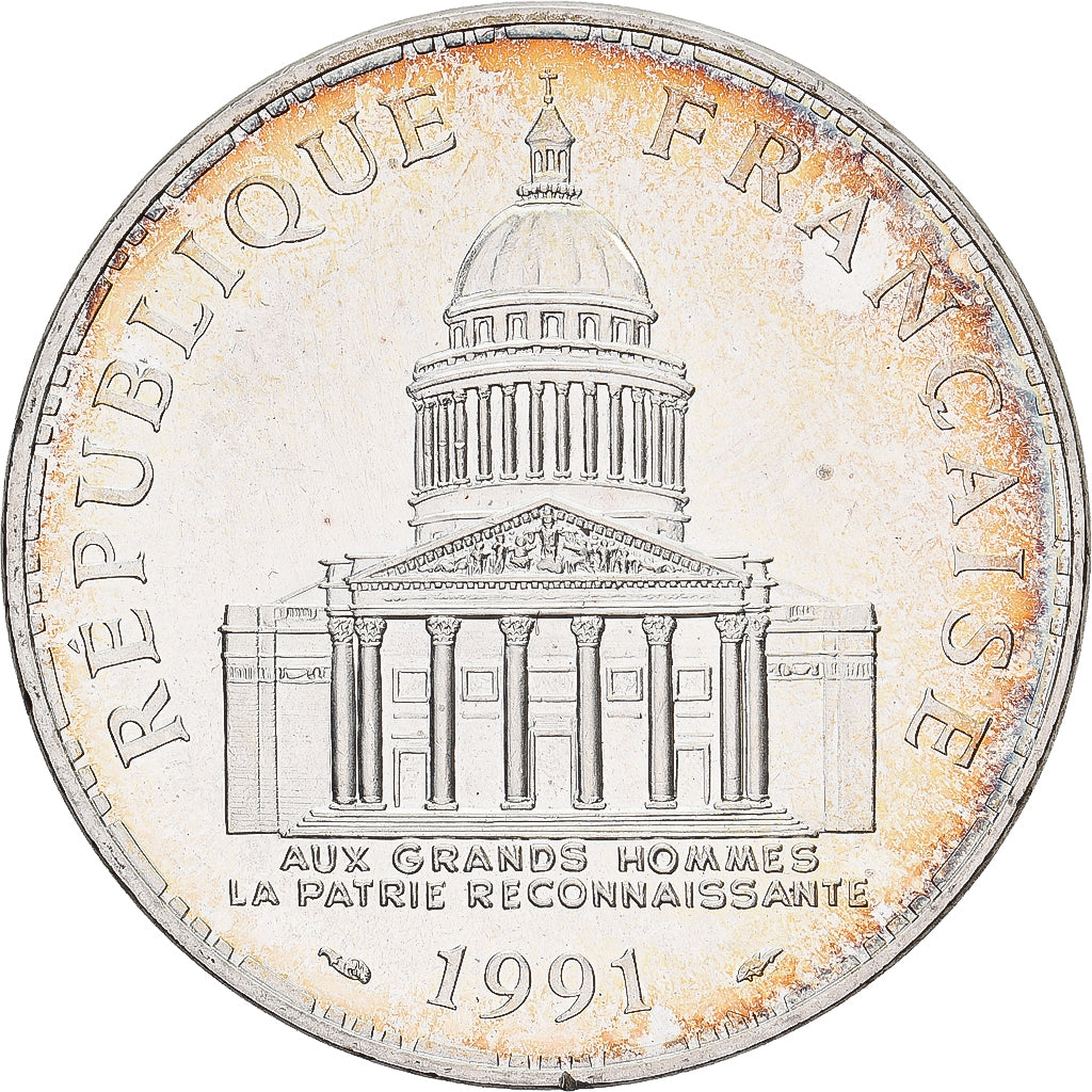 France, 100 Francs, Panthéon, 1991, MDP, Silver, MS(63), Gadoury:898