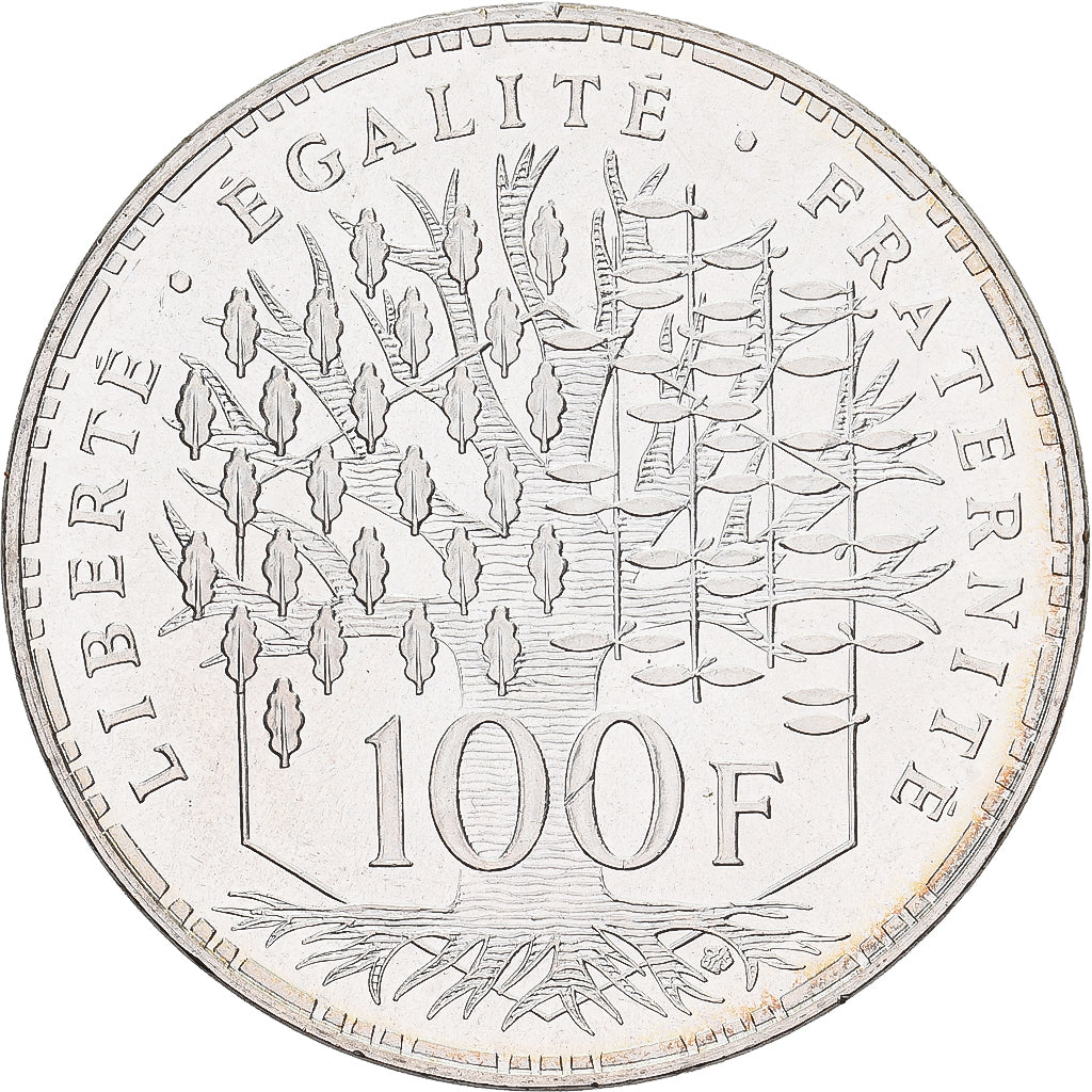 France, 100 Francs, Panthéon, 1991, MDP, Silver, MS(63), Gadoury:898