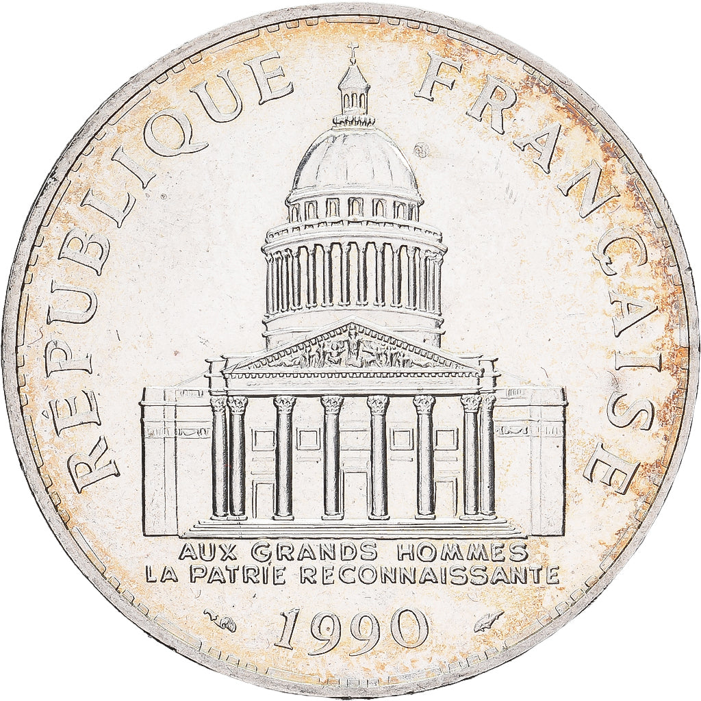 France, 100 Francs, Panthéon, 1990, MDP, Silver, MS(63), Gadoury:898