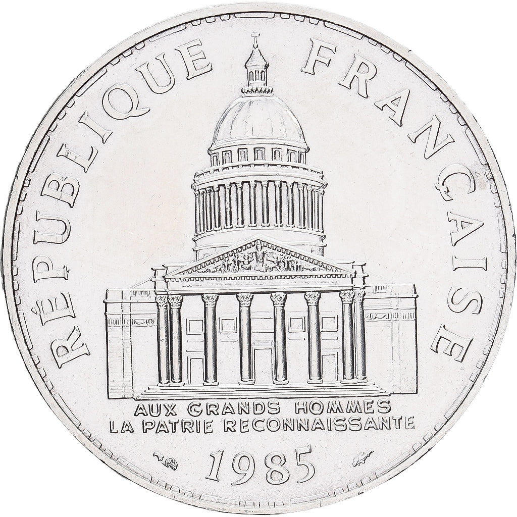 Moneta, Francja, Panthéon, 100 Francs, 1985, Paris, AU(55-58), Srebro
