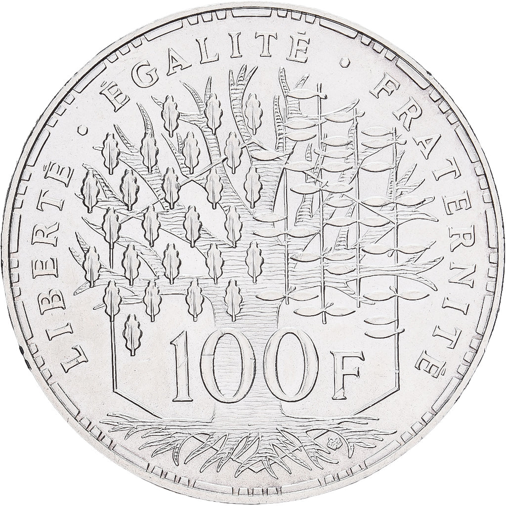 Moneta, Francja, Panthéon, 100 Francs, 1985, Paris, AU(55-58), Srebro