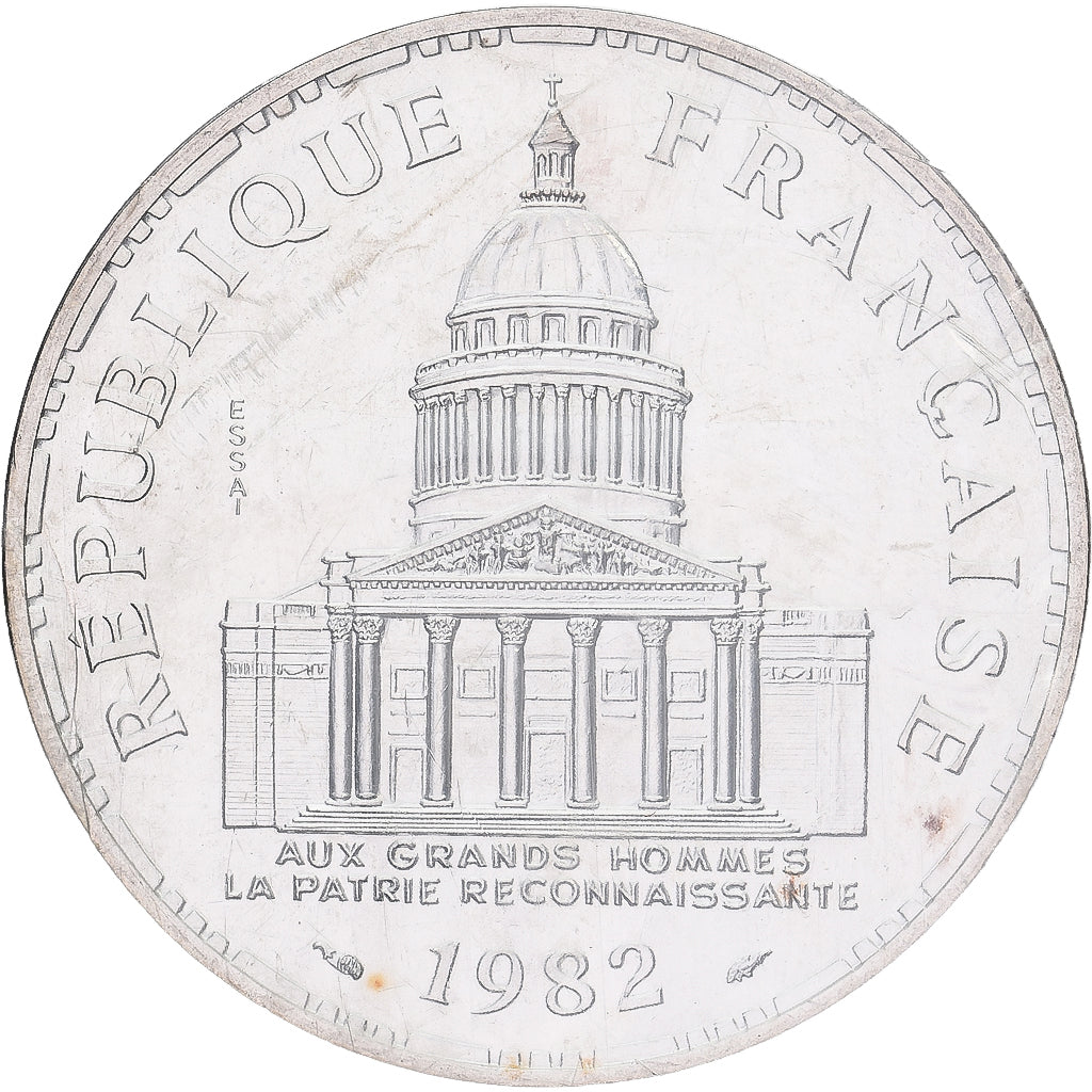 France, 100 Francs, Panthéon, 1982, MDP, Essai de frappe, Silver, MS(65-70)