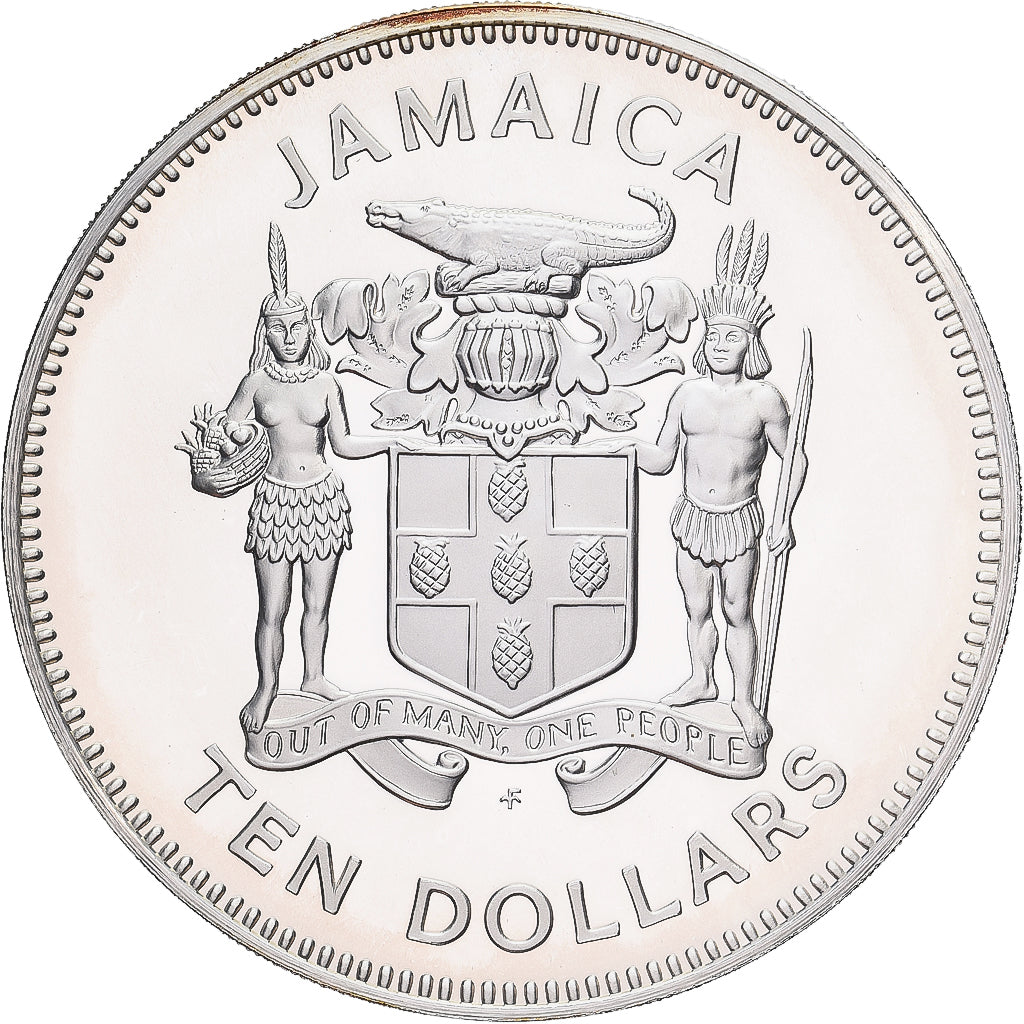 Jamaica, 10 Dollars, 1981, Franklin Mint, Faune des Caraïbes, Silver