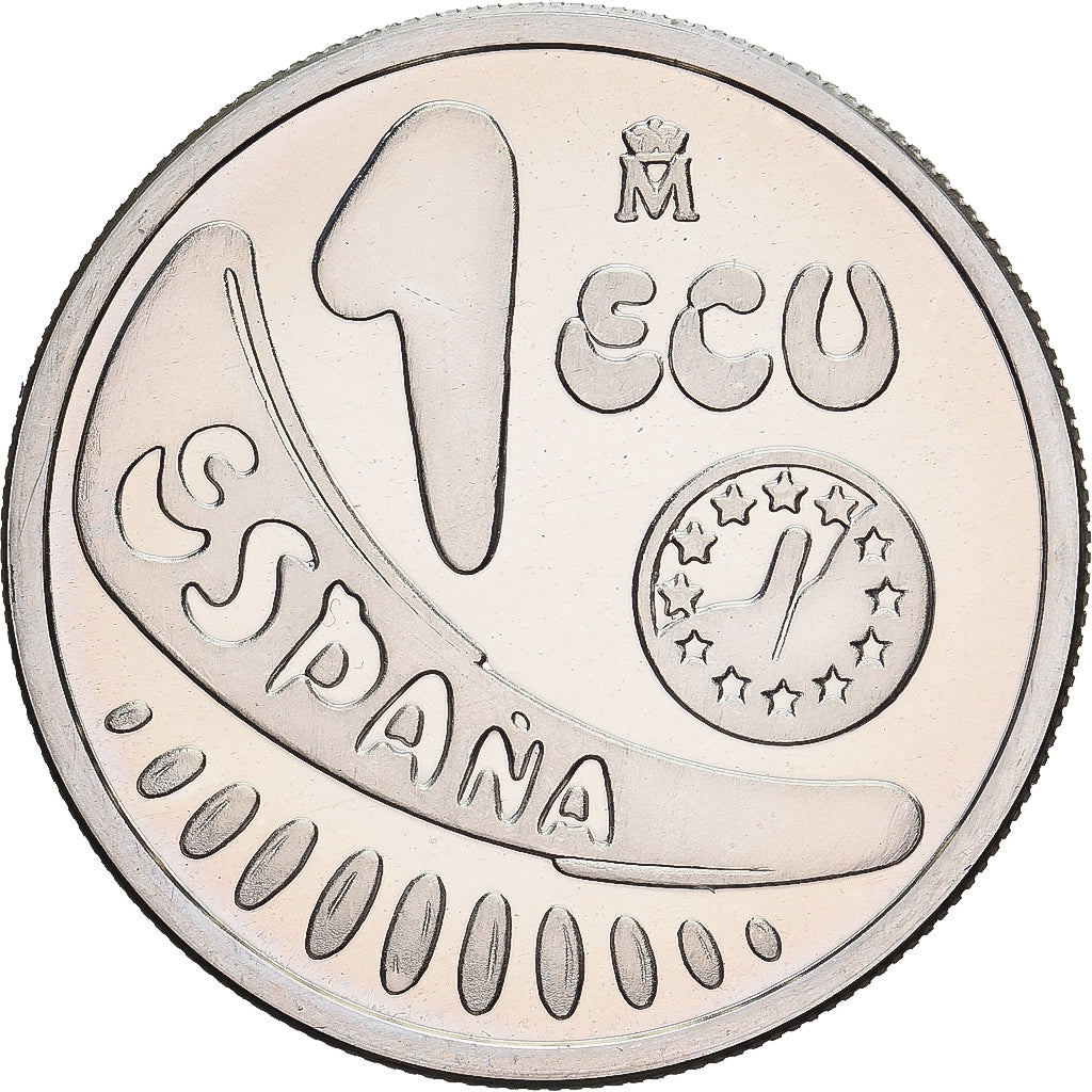 Spain, Juan Carlos I, Ecu, 1989, Madrid, Proof, Silver, MS(60-62), KM:M23