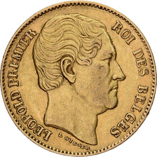 Belgium, 20 Francs, L WIENER 1865, Gold, EF(40-45), KM:23