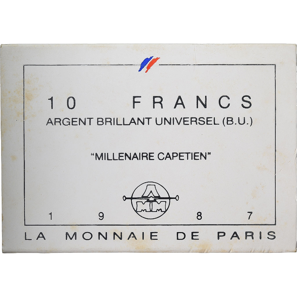 Frankreich, 10 Francs, Millénaire Capétien, 1987, Monnaie de Paris, BU