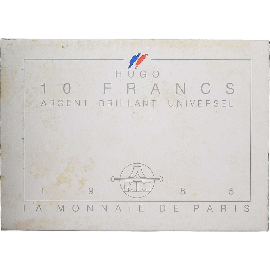 França, 10 Francs, Victor Hugo, 1985, Monnaie de Paris, BU, Prata, MS(65-70)