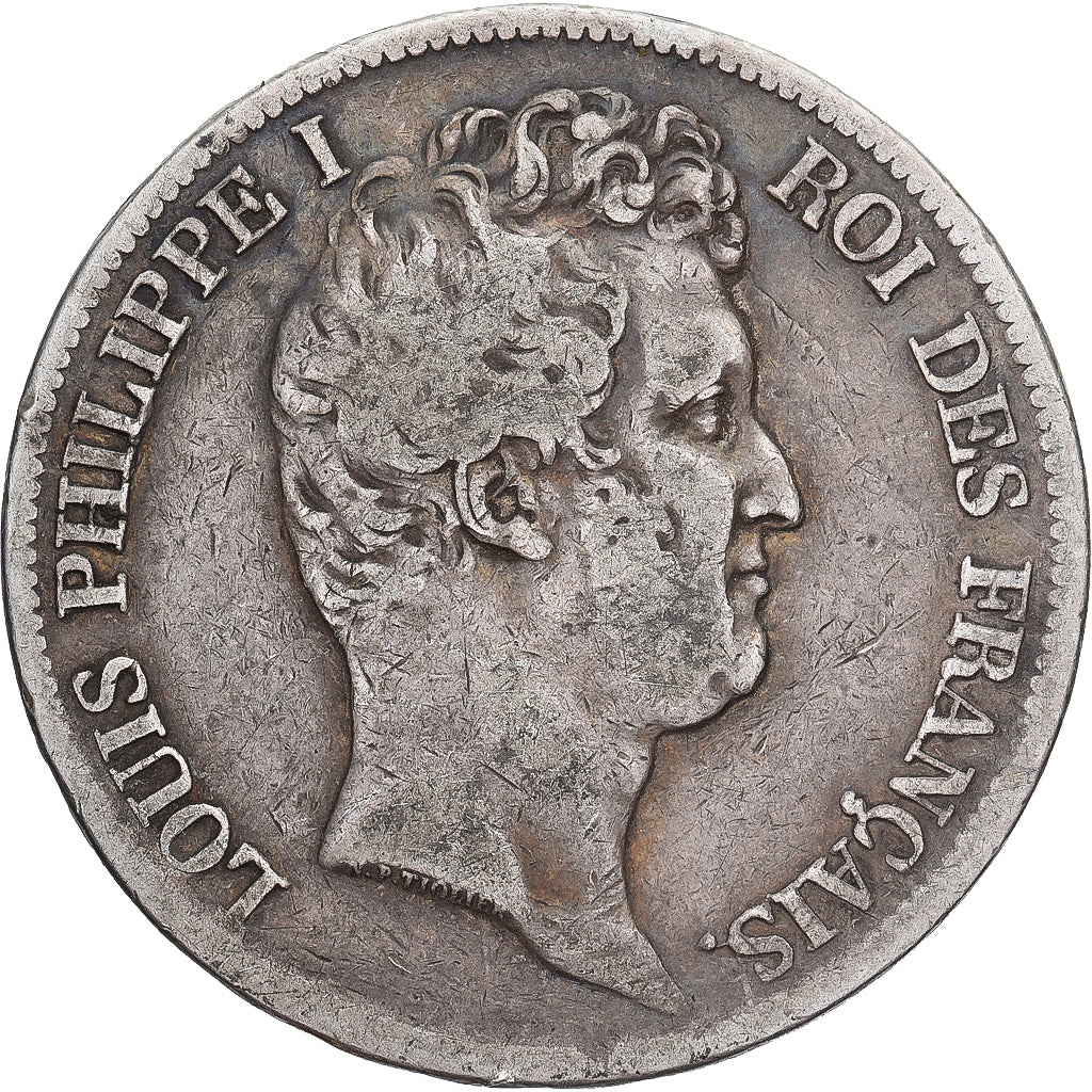 Moeda, França, Louis-Philippe, 5 Francs, 1831, Toulouse, VF(20-25), Prata