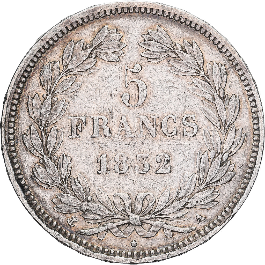Coin, France, Louis-Philippe, 5 Francs, 1832, Paris, VF(30-35), Silver