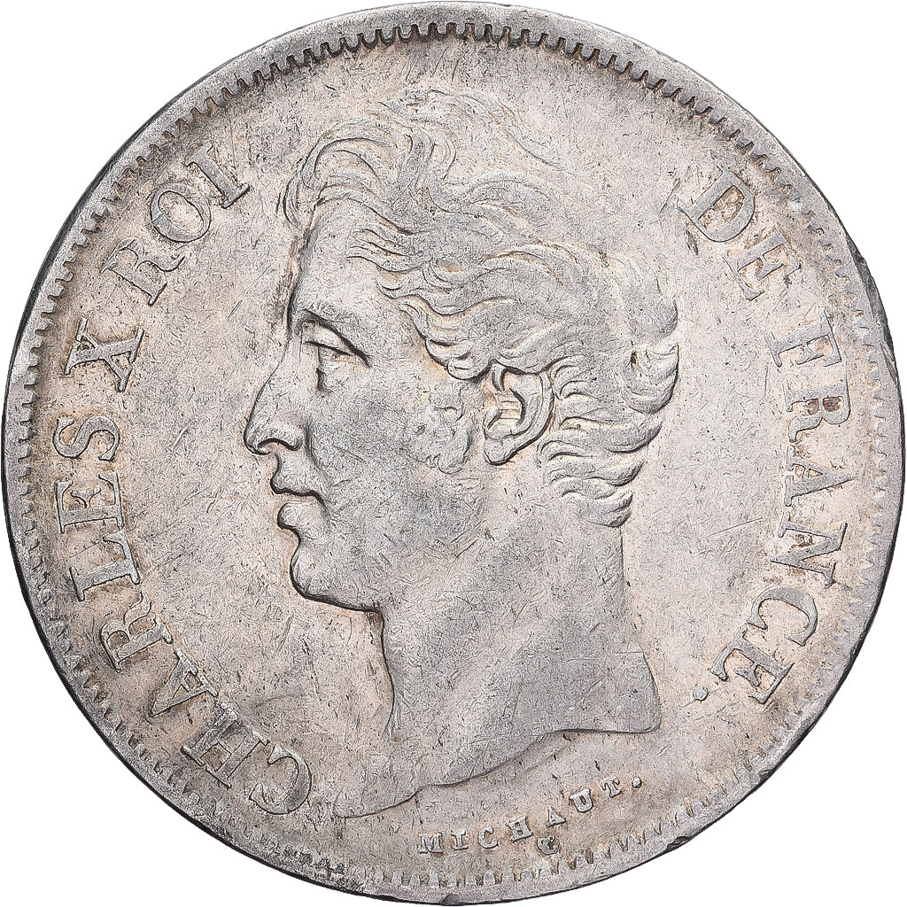 Moneta, Francia, Charles X, 5 Francs, 1828, Lille, BB, Argento, KM:728.13