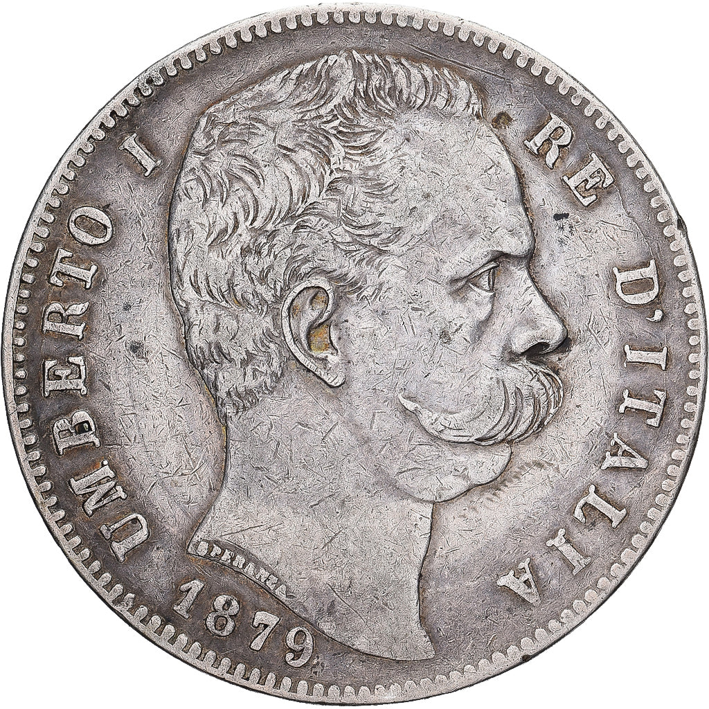 Coin, Italy, Umberto I, 5 Lire, 1879, Rome, Ottawa, EF(40-45), Silver, KM:20