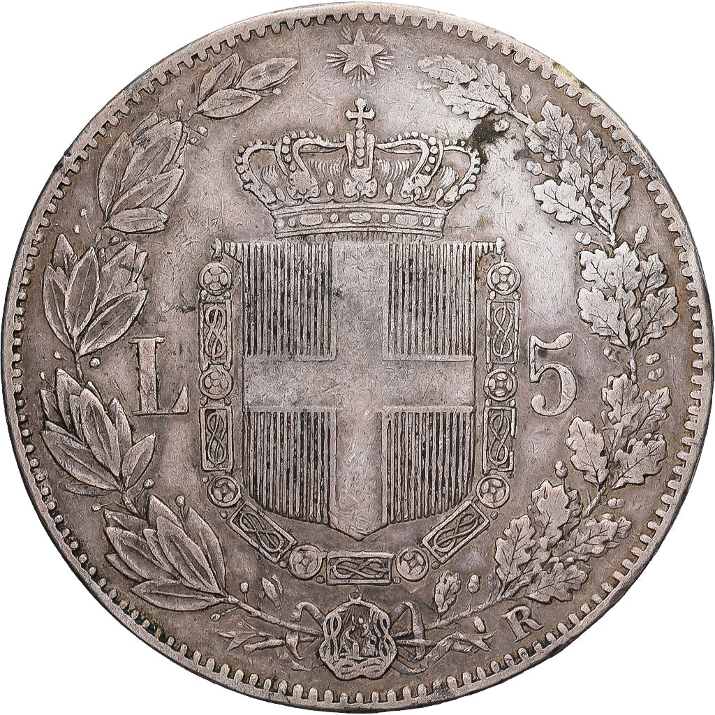 Coin, Italy, Umberto I, 5 Lire, 1879, Rome, Ottawa, EF(40-45), Silver, KM:20