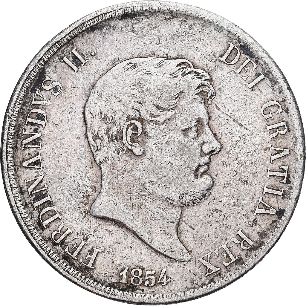 Coin, ITALIAN STATES, NAPLES, Ferdinando II, 120 Grana, 1854, VF(30-35), Silver