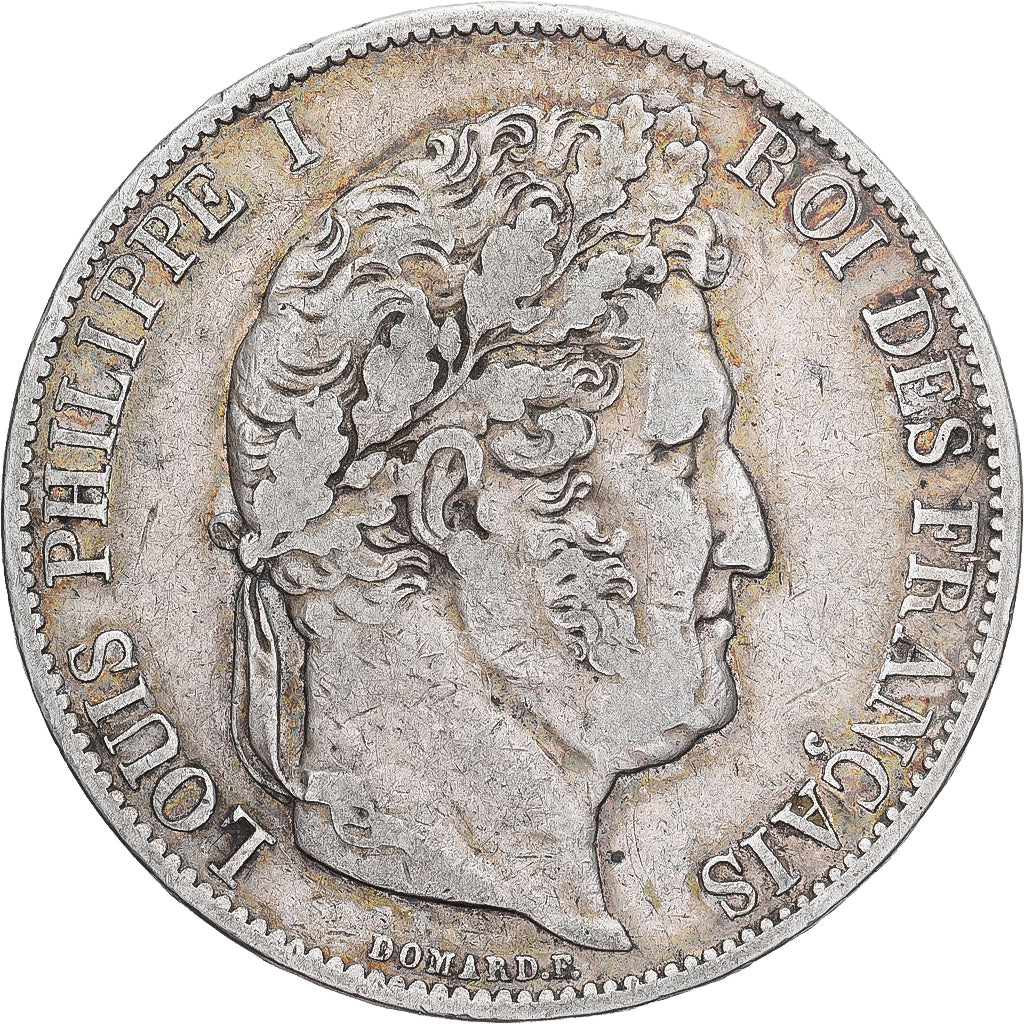 Moneta, Francja, Louis-Philippe, 5 Francs, 1844, Strasbourg, VF(30-35), Srebro