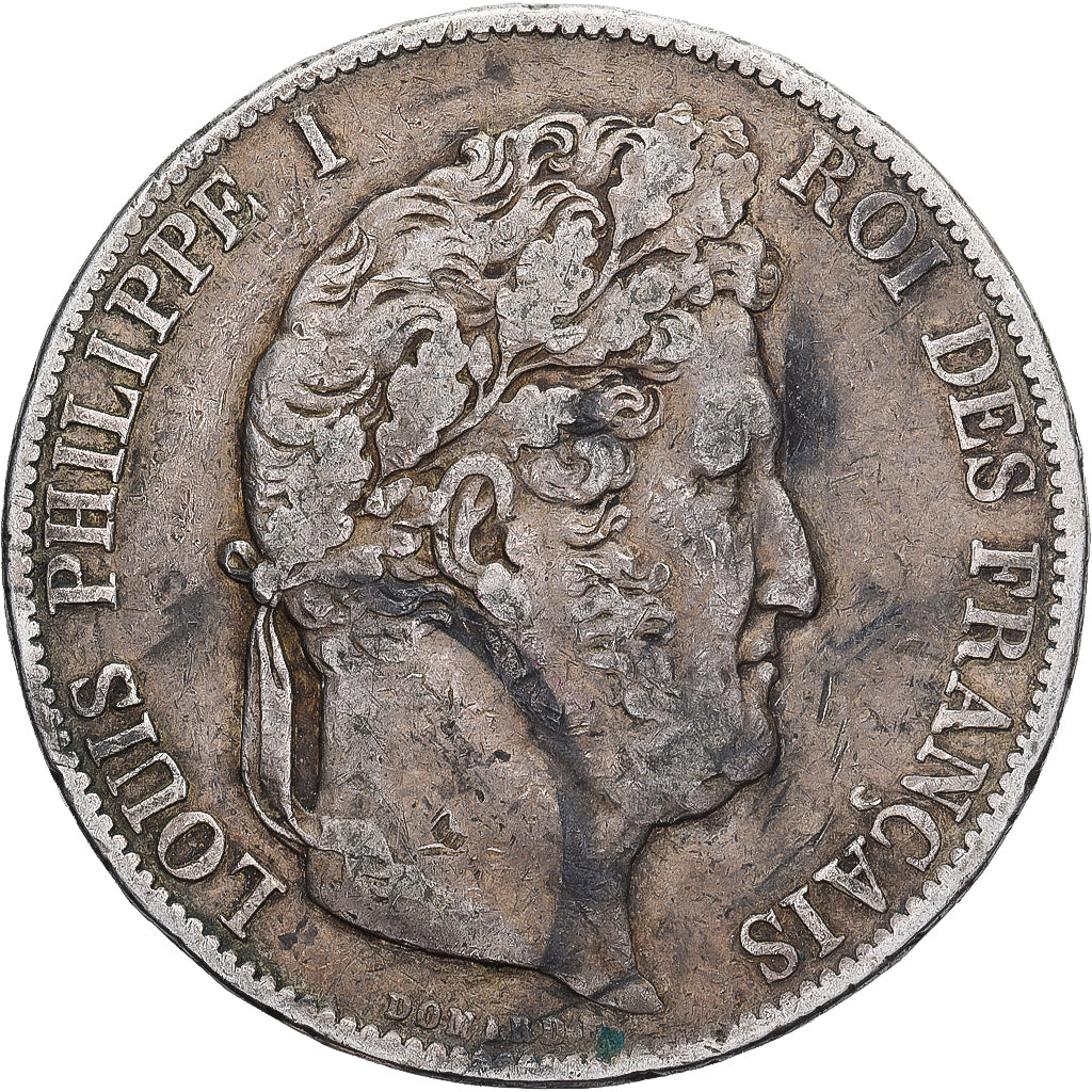 Francia, Louis Philippe I, 5 Francs, 1845, Strasbourg, Plata, MBC, Gadoury:678a