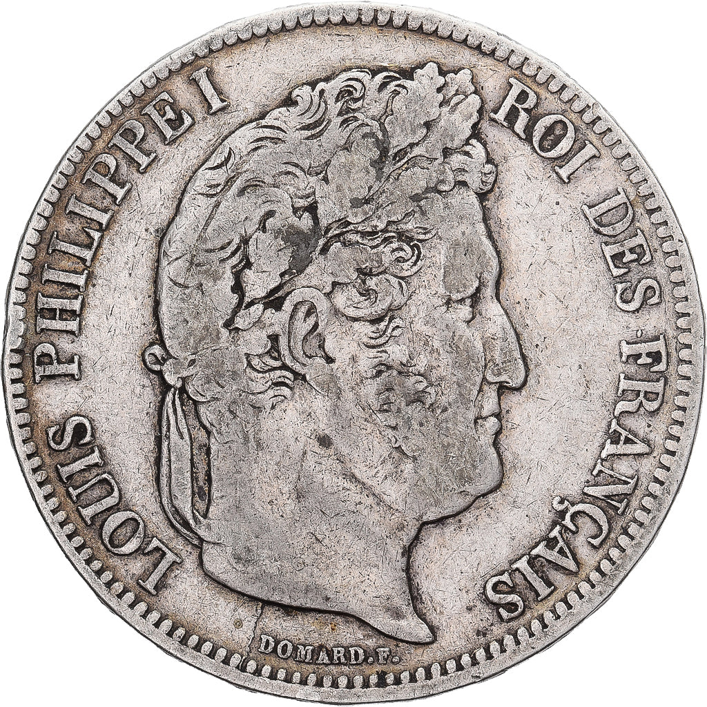 Moneta, Francja, Louis-Philippe, 5 Francs, 1837, Marseille, VF(30-35), Srebro