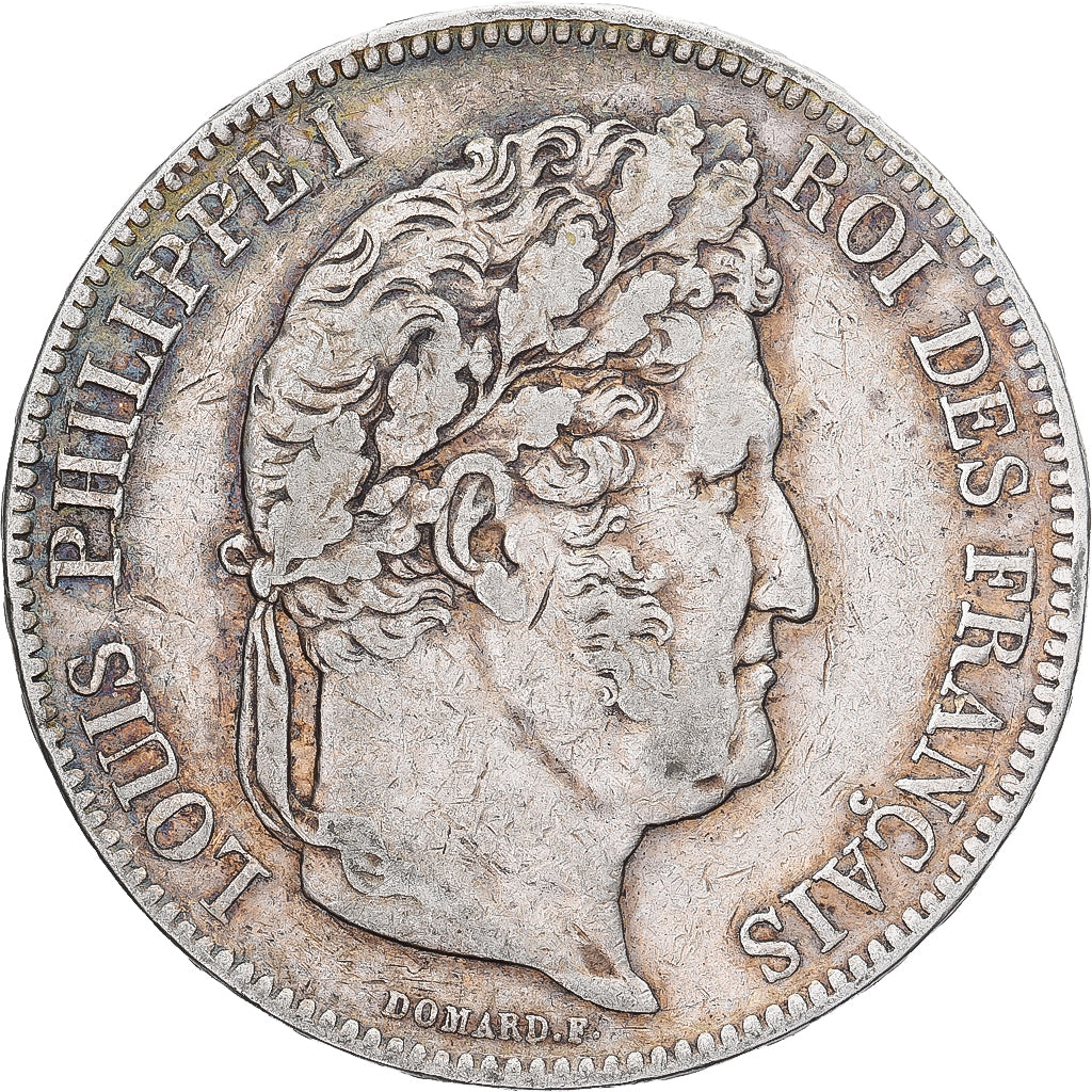 Francia, 5 Francs, Louis-Philippe, 1841, Strasbourg, Argento, MB+, Gadoury:678