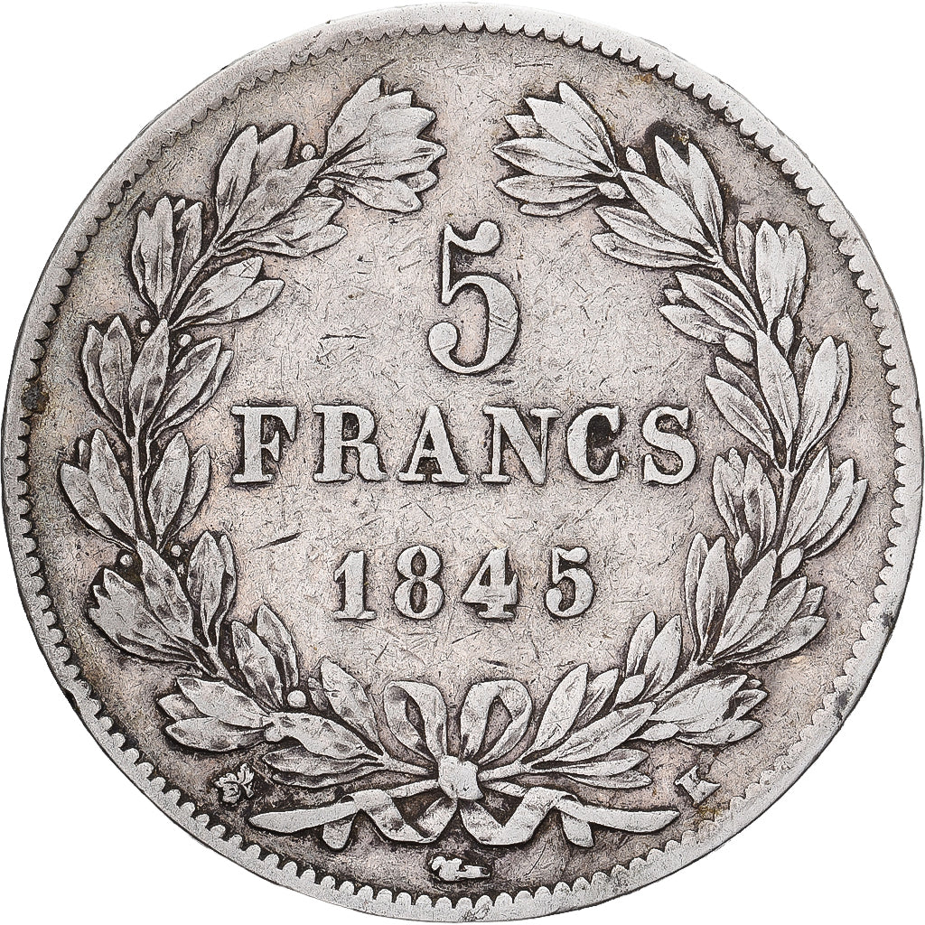 France, Louis-Philippe, 5 Francs, 1845, Bordeaux, VF(30-35), Silver, KM:749.7
