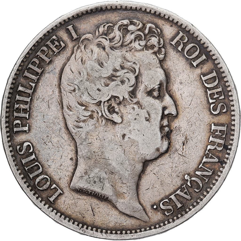 França, Louis-Philippe, 5 Francs, 1831, Paris, Prata, VF(30-35), Gadoury:676a