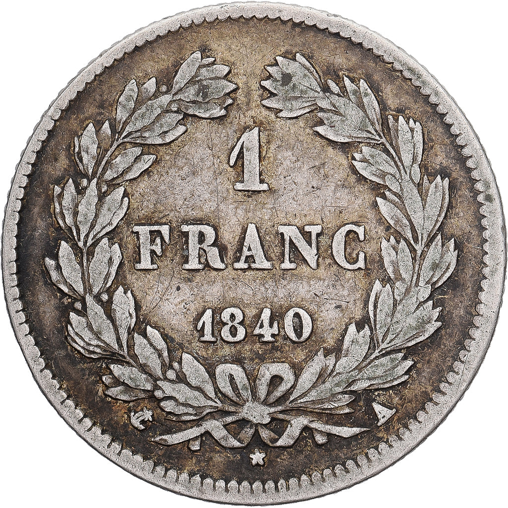 France, Franc, Louis-Philippe, 1840, Paris, Silver, VF(20-25), Gadoury:453