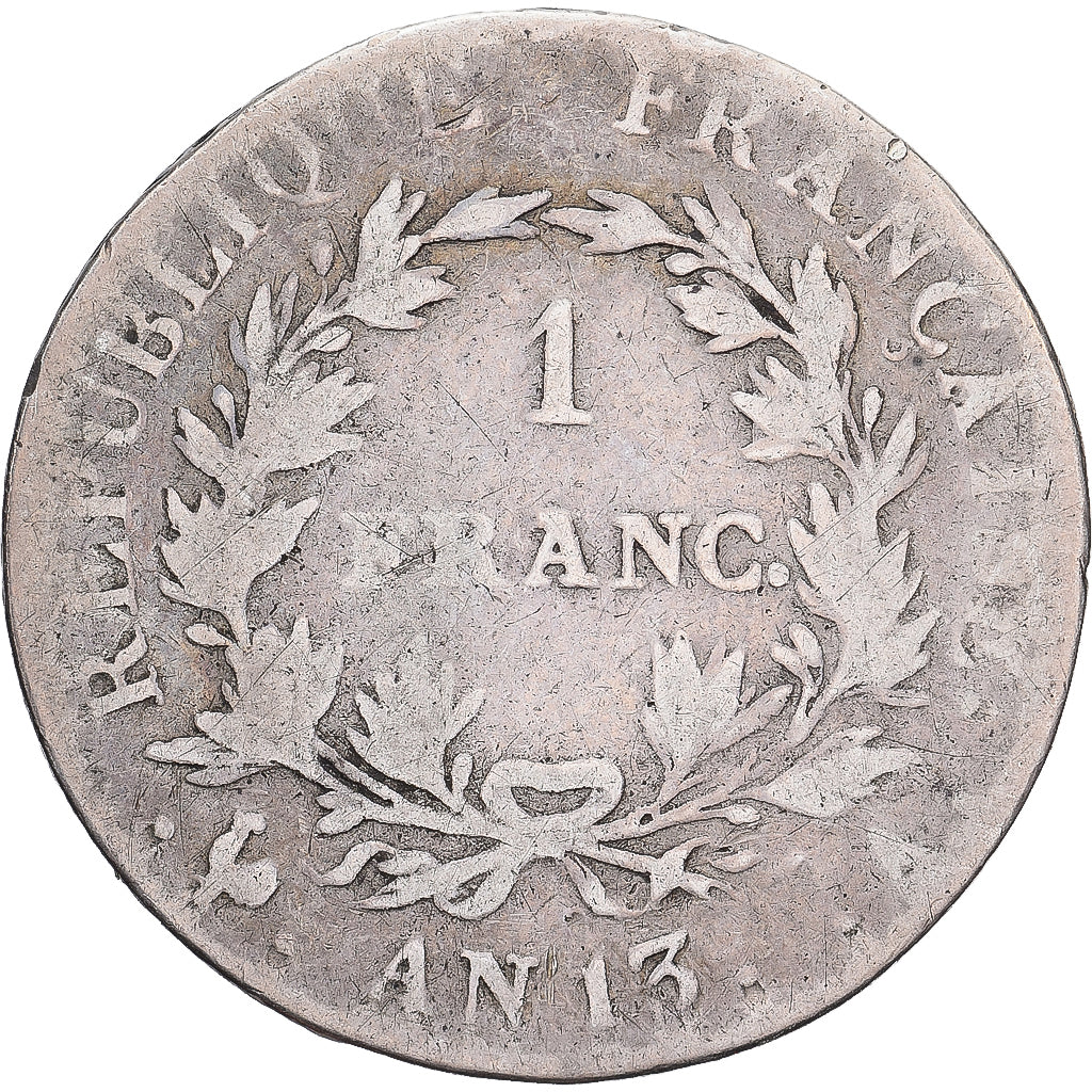 France, Napoleon I, Franc, AN 13, Paris, Silver, F(12-15), Gadoury:443, KM:656.1