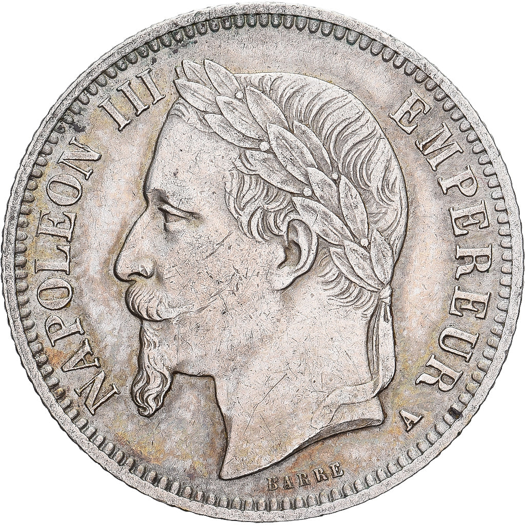 France, Napoleon III, 1 Franc, 1868, Paris, Silver, EF(40-45), Gadoury:463