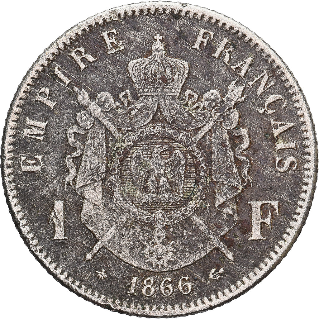 Coin, France, 1 Franc, 1866, Paris, VF(30-35), Silver, KM:806.1, Gadoury:463