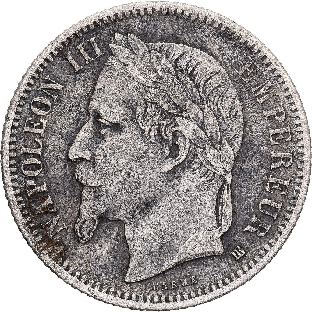 France, Napoleon III, Franc, Napoléon III, 1868, Strasbourg, Silver, VF(30-35)