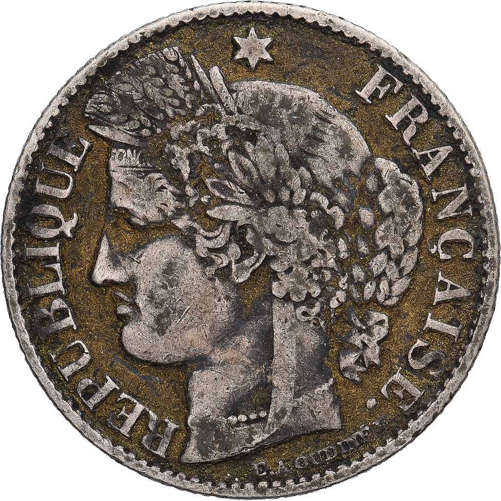 Münze, Frankreich, Cérès, 50 Centimes, 1871, Paris, S+, Silber, KM:834.1