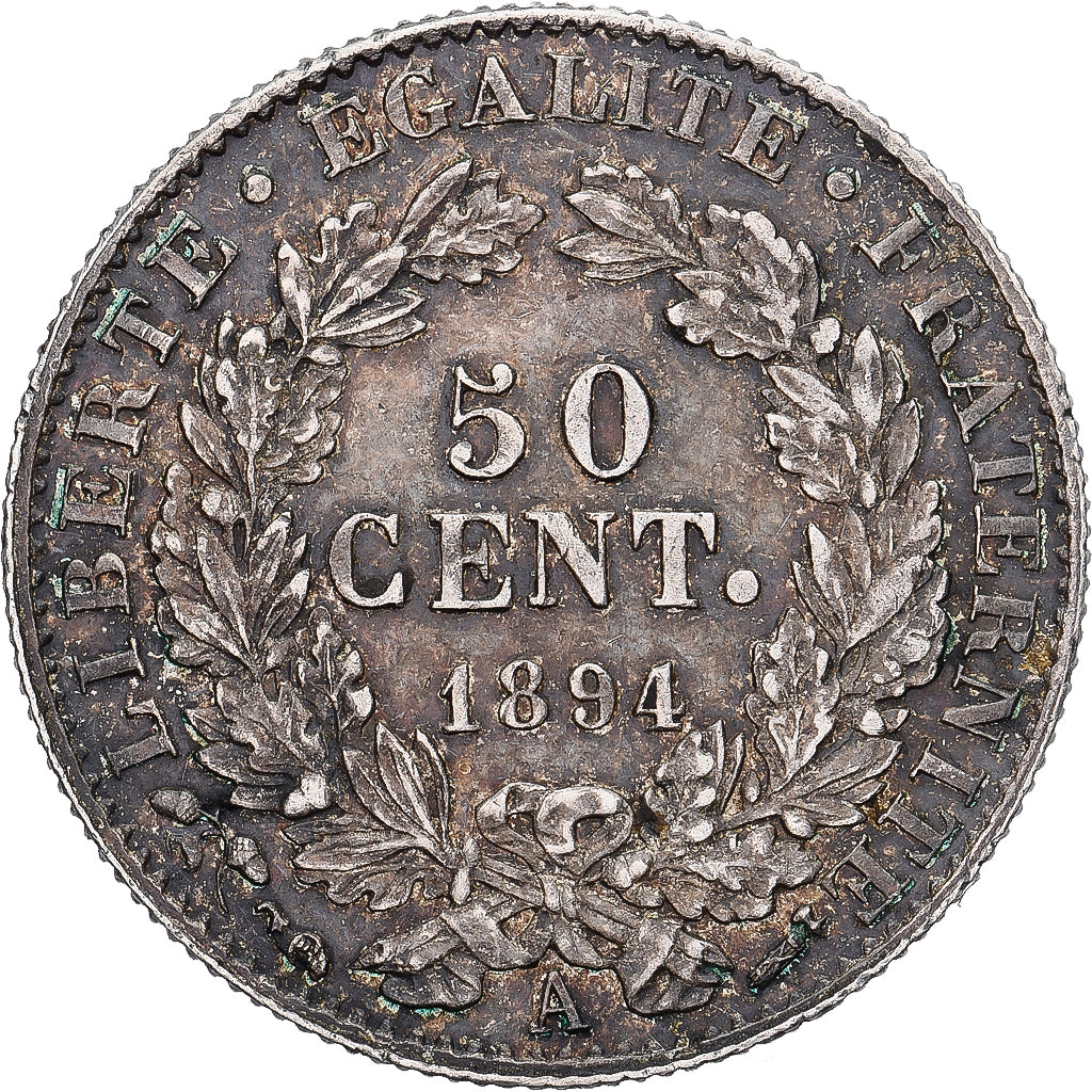 Moneta, Francia, Cérès, 50 Centimes, 1894, Paris, BB+, Argento, KM:834.1