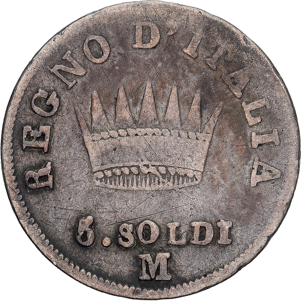 Coin, ITALIAN STATES, KINGDOM OF NAPOLEON, Napoleon I, 5 Soldi, 1811, Milan