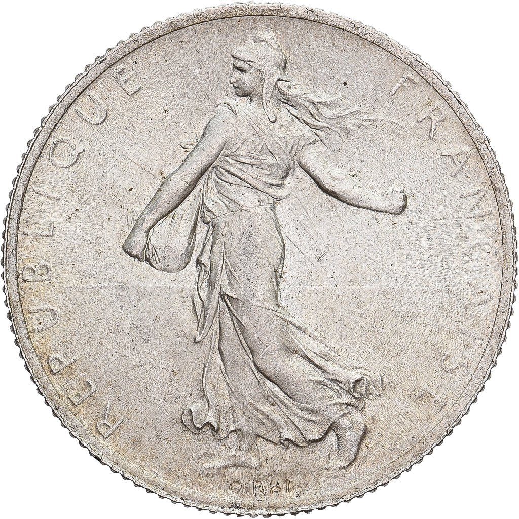 France, Semeuse, 2 Francs, 1914, Castelsarrasin, AU(50-53), Silver, KM:845.2