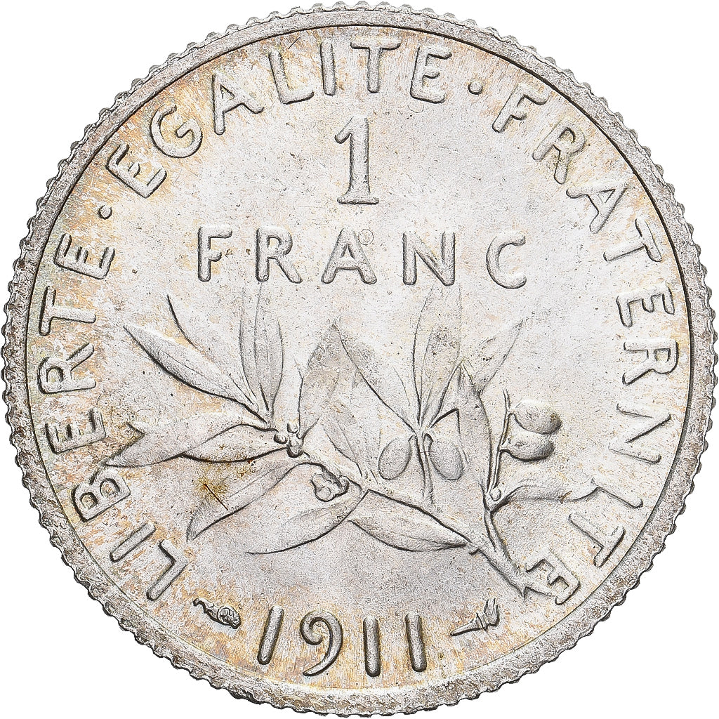France, Franc, Semeuse, 1911, Paris, Silver, AU(50-53), KM:844.1