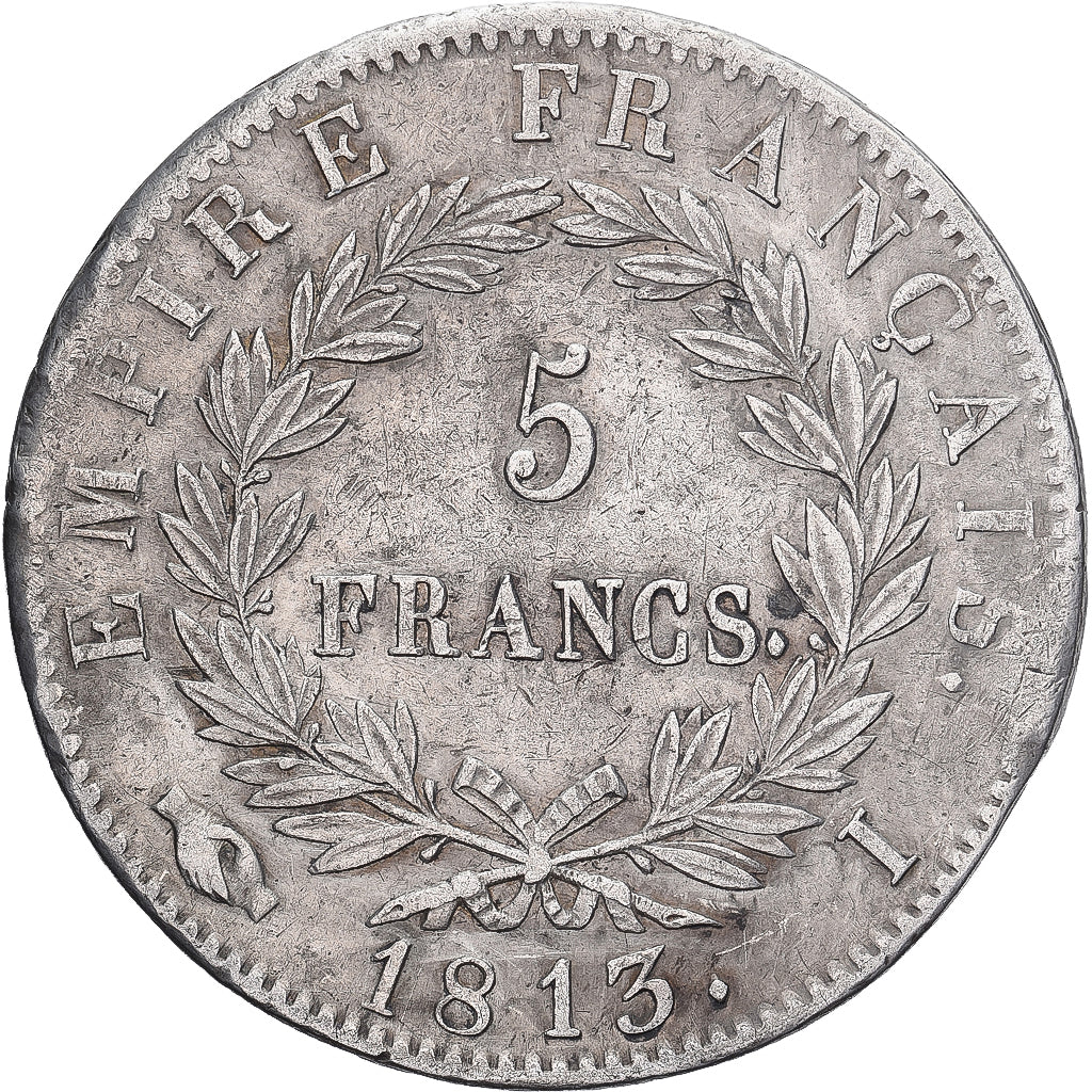 FRANCE, Napoléon I, 5 Francs, 1813, Limoges, KM #694.7, VF(30-35), Silver, G...