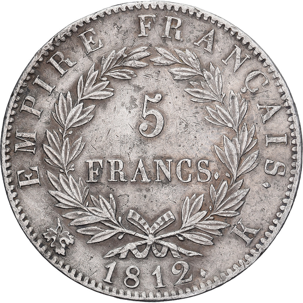 Francia, 5 Francs, Napoléon I, 1812, Bordeaux, Argento, MB+, Gadoury:584