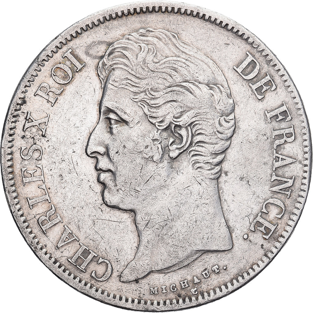 France, Charles X, 5 Francs, 1828, Paris, Silver, EF(40-45), Gadoury:644