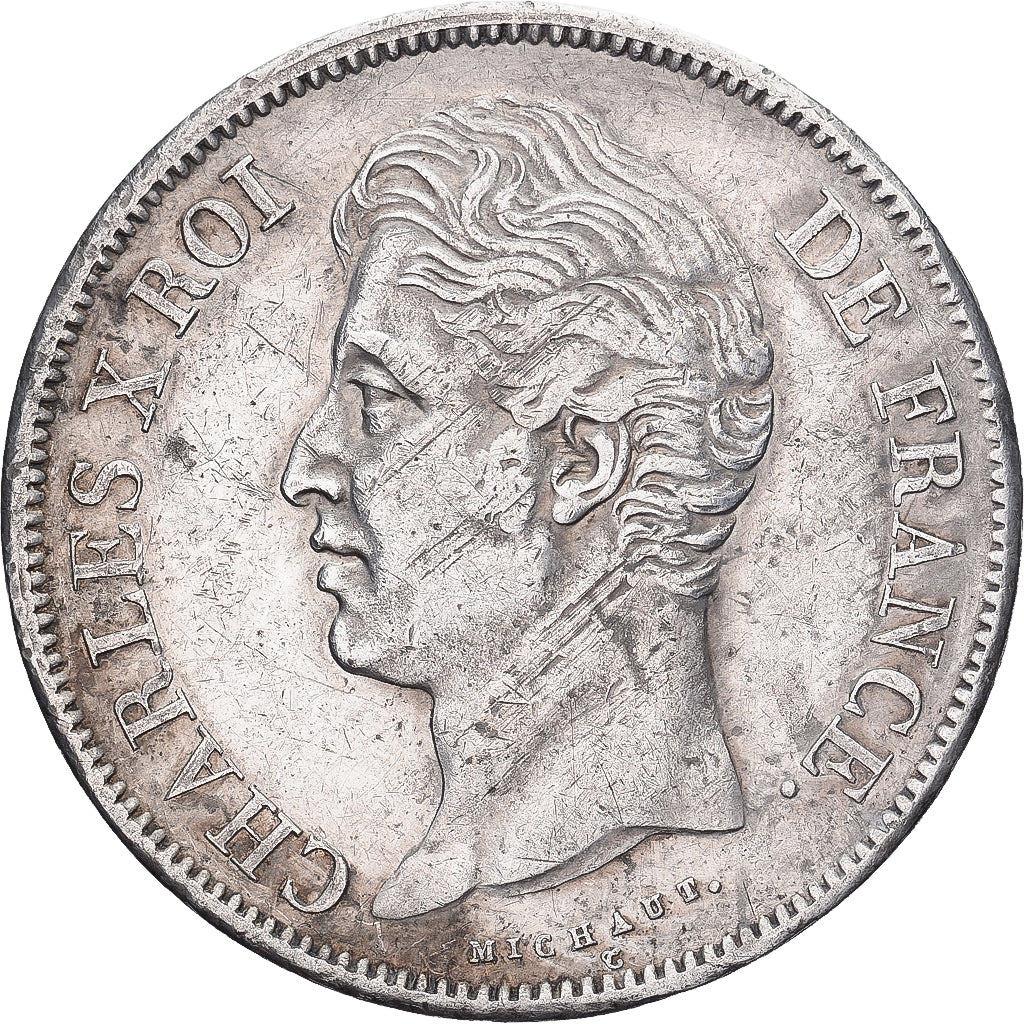 France, Charles X, 5 Francs, 1828, Paris, Silver, EF(40-45), Gadoury:644