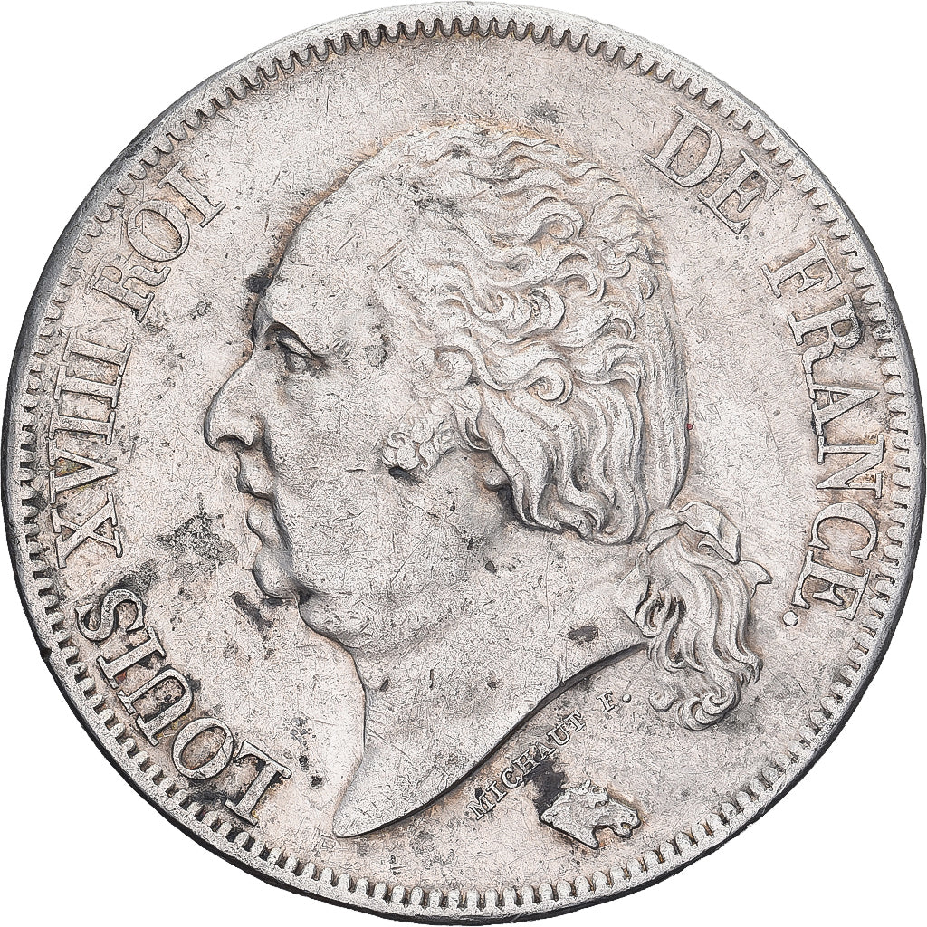 Monnaie, France, Louis XVIII, Louis XVIII, 5 Francs, 1822, Paris, TTB, Argent
