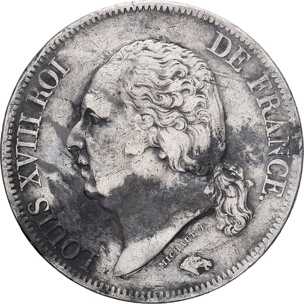 Francia, Louis XVIII, 5 Francs, Louis XVIII, 1817, Paris, Argento, BB