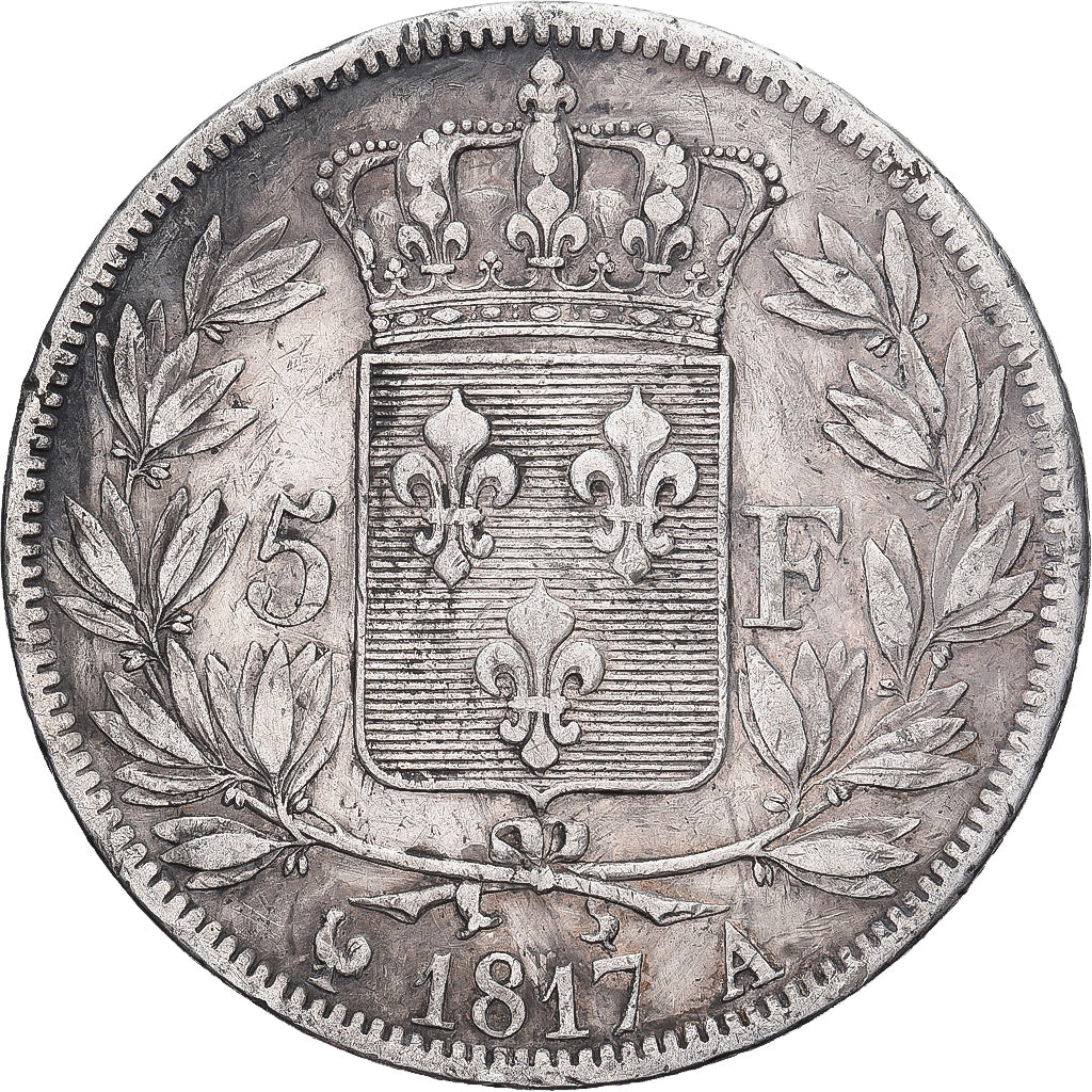 Francia, Louis XVIII, 5 Francs, Louis XVIII, 1817, Paris, Argento, BB