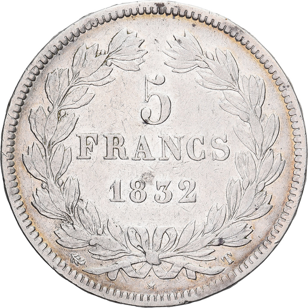 France, Louis-Philippe, 5 Francs, 1832, Nantes, Silver, VF(30-35), Gadoury:678