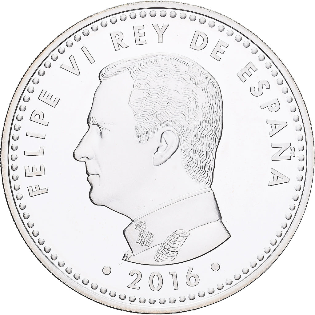 Hiszpania, 10 Euro, 300 ans de la Poste, 2016, MS(63), Srebro