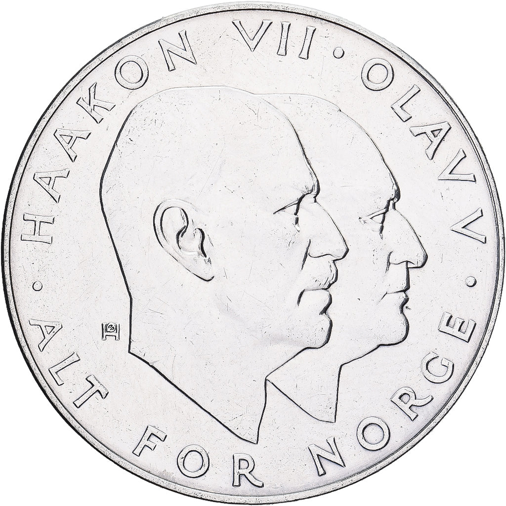 Coin, Norway, Olav V, 25 Kroner, 1970, MS(60-62), Silver, KM:414