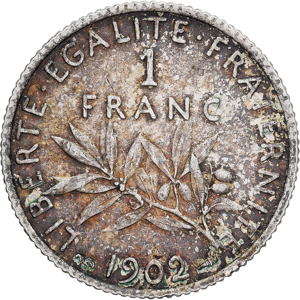 Coin, France, Semeuse, Franc, 1902, Paris, VF(30-35), Silver, KM:844.1