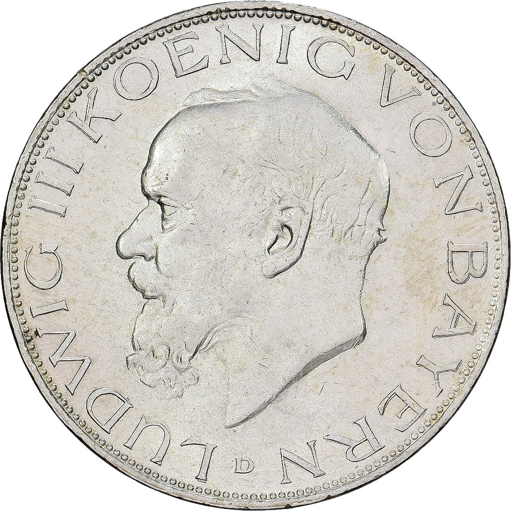 Moneta, Landy niemieckie, BAVARIA, Ludwig III, 3 Mark, 1914, Munich, AU(50-53)