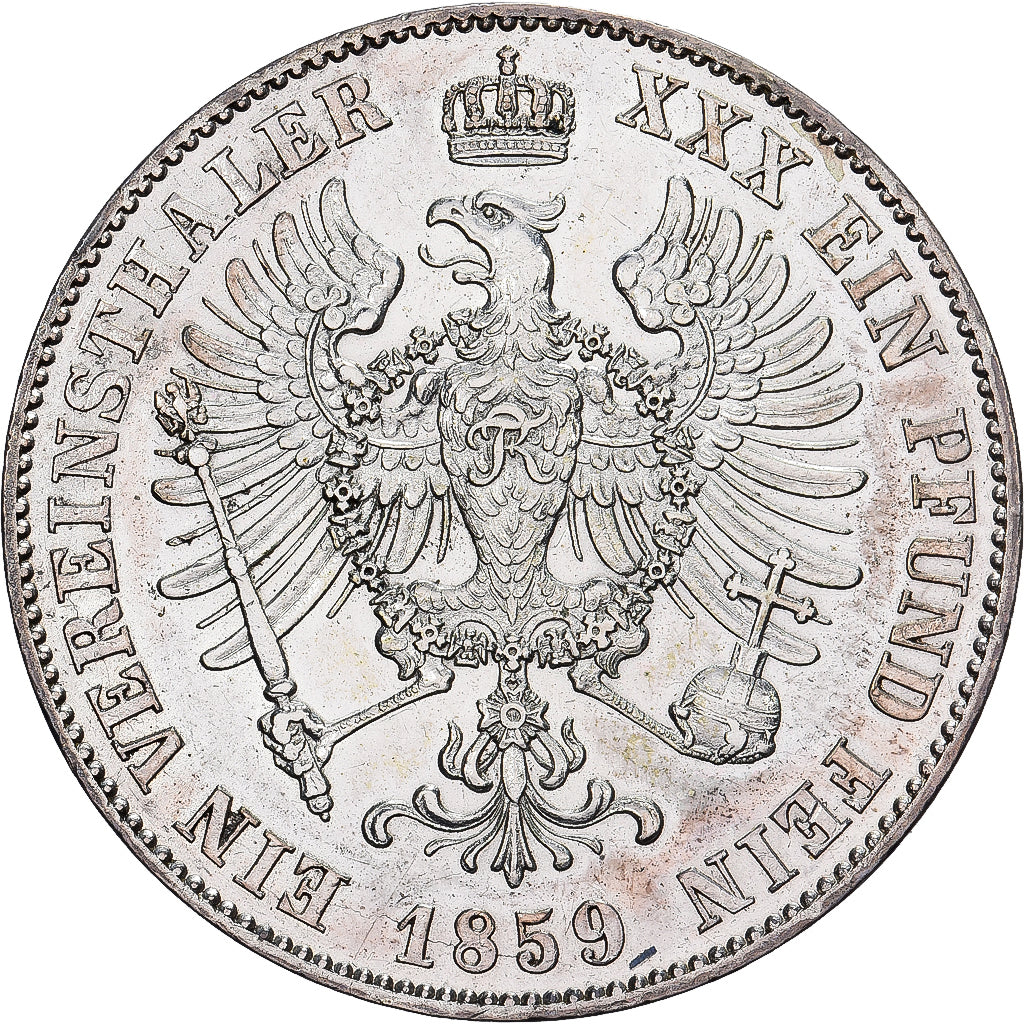 Estados Alemães, PRUSSIA, Friedrich Wilhelm IV, Thaler, 1859, Berlin, Prata