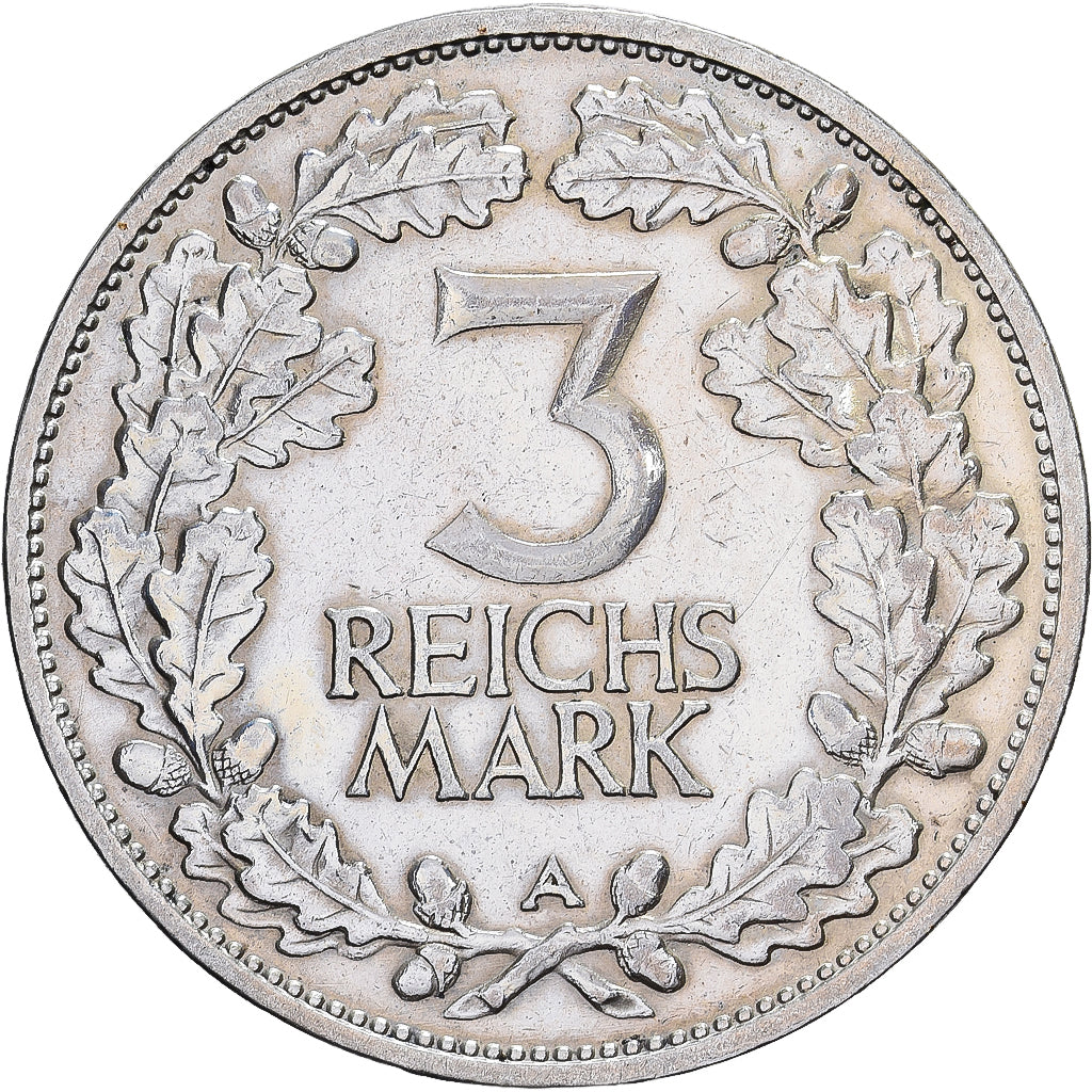 GERMANIA, REPUBBLICA DI WEIMAR, 3 Mark, Rhineland, 1925, Berlin, Argento, BB+