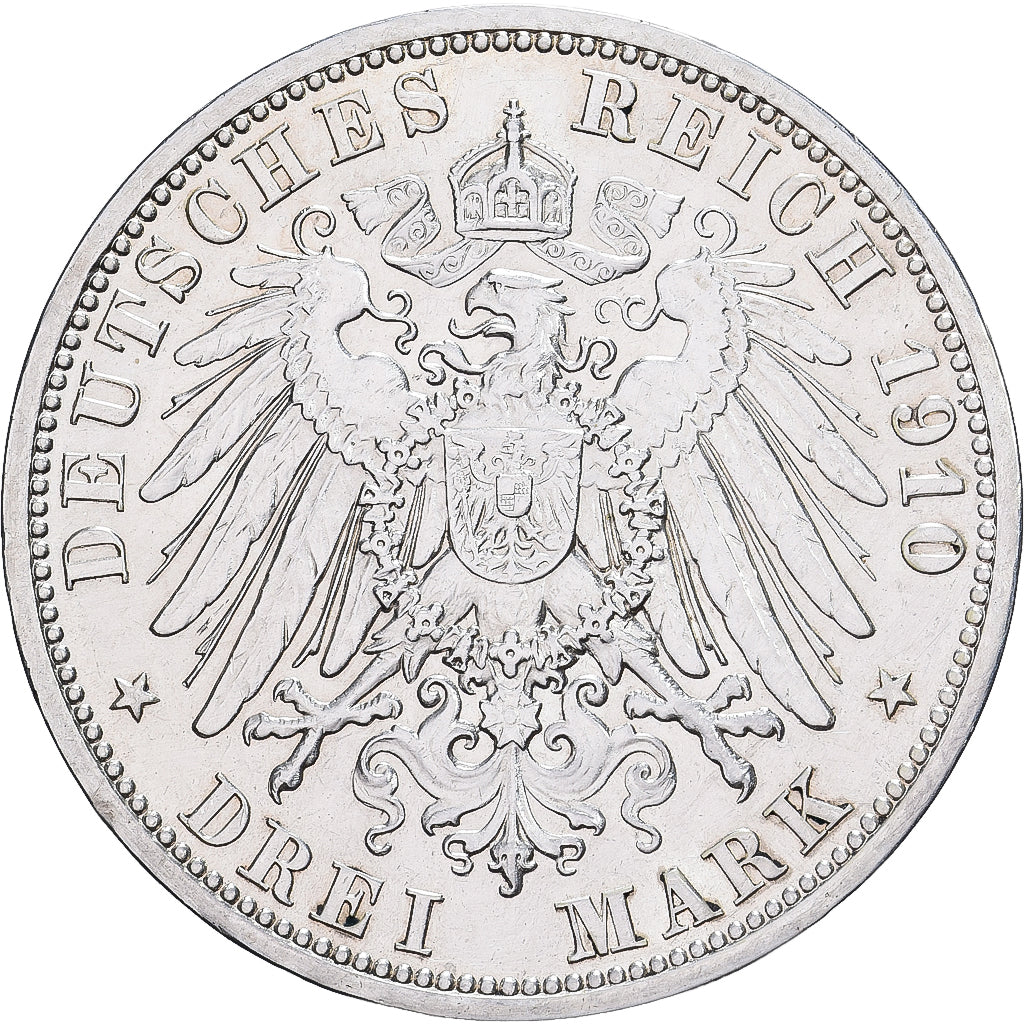German States, SAXE-WEIMAR-EISENACH, Wilhelm Ernst, 3 Mark, 1910, Berlin